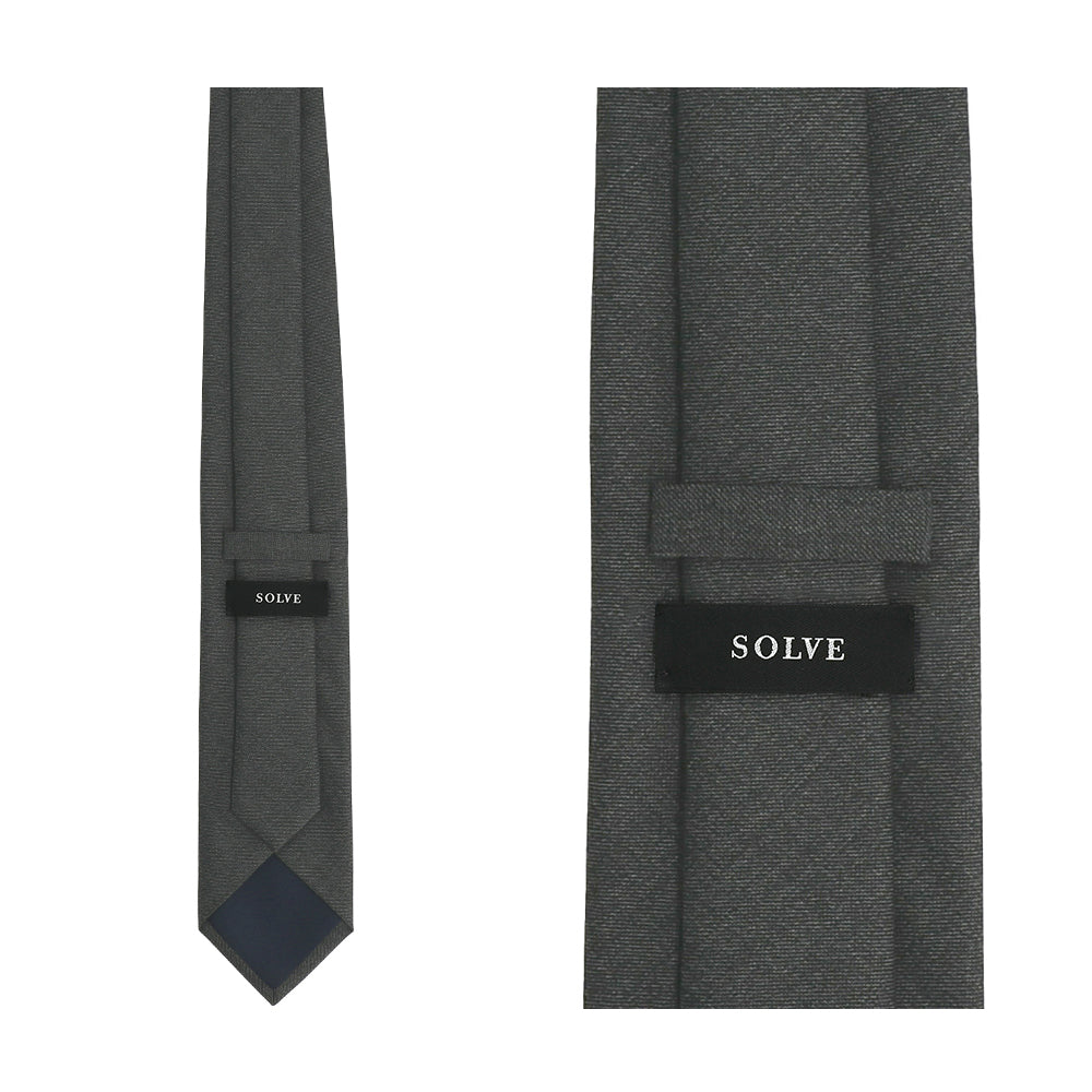 Japanese Wool Tie - Quiet Refinement (Dark Grey)