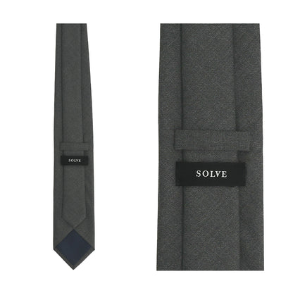 Japanese Wool Tie - Quiet Refinement (Dark Grey)