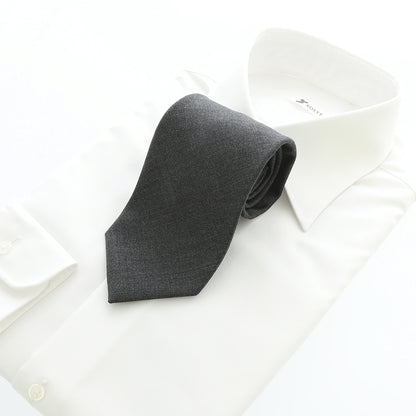 Japanese Wool Tie - Quiet Refinement (Dark Grey)