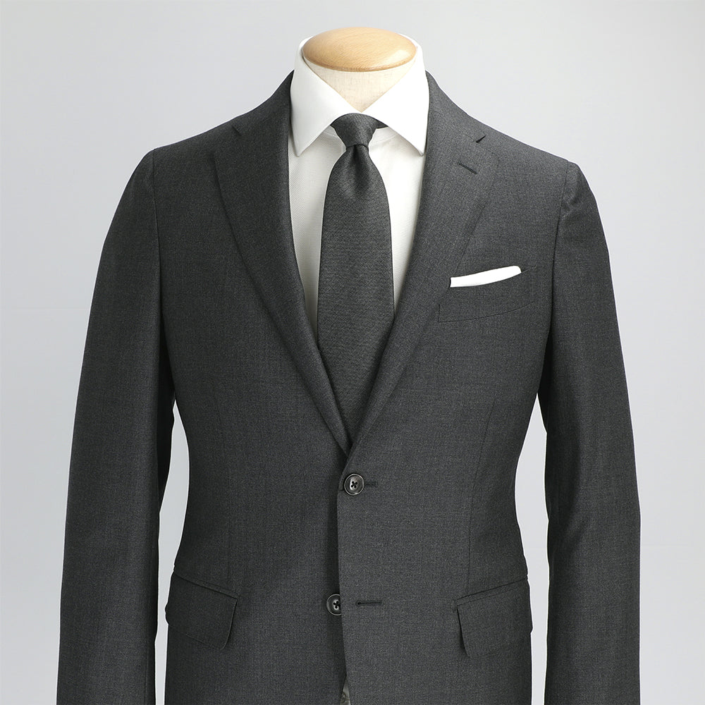 Japanese Wool Tie - Quiet Refinement (Dark Grey)