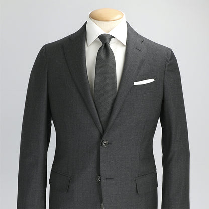 Japanese Wool Tie - Quiet Refinement (Dark Grey)