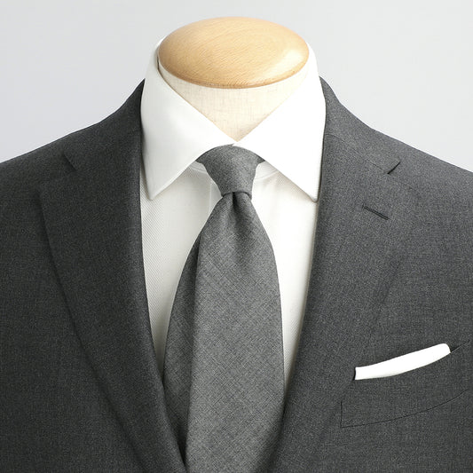 Japanese Wool Tie - Quiet Refinement (Grey)